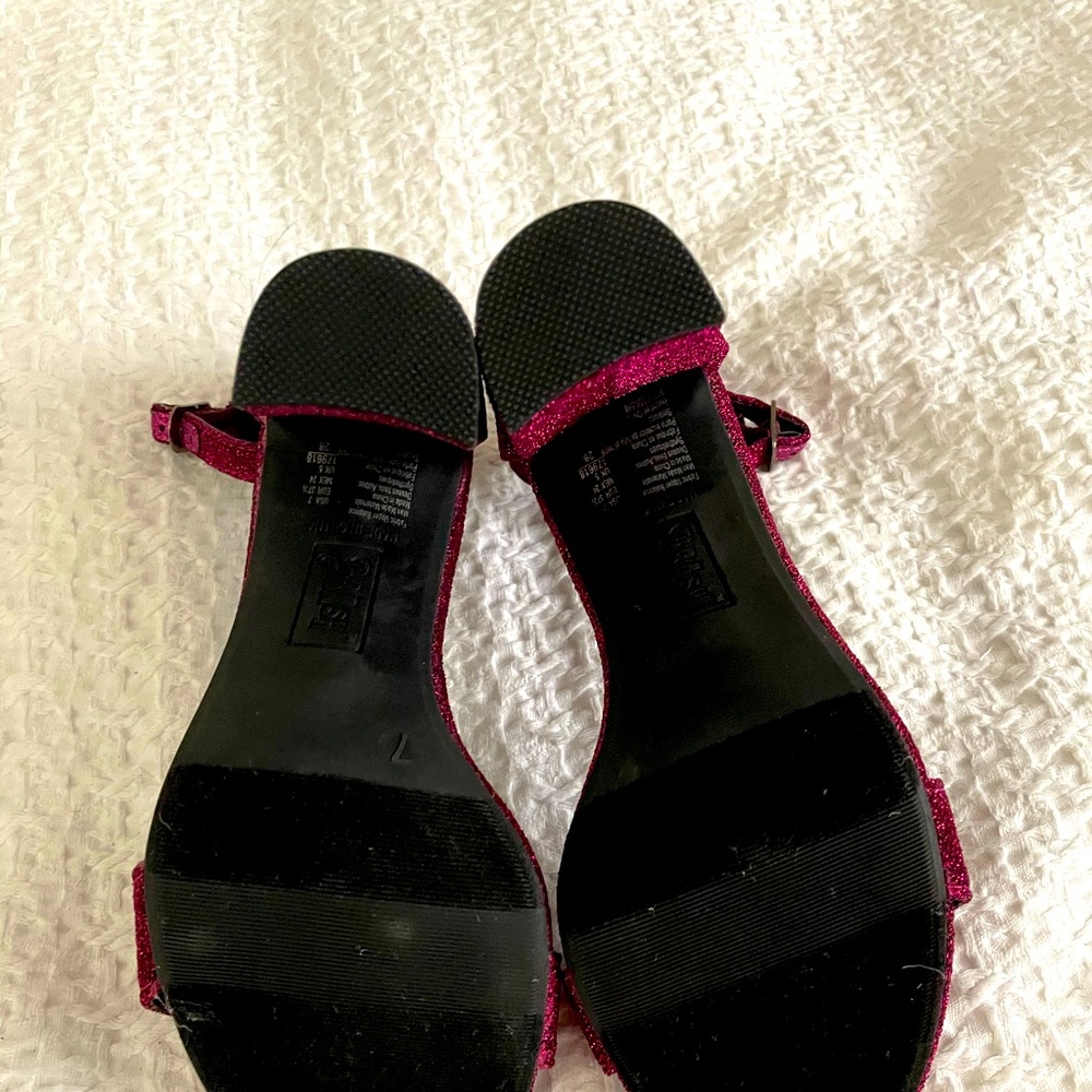 Brash Sparkly Magenta Chunk Heel Size 7 - Picture 9 of 10